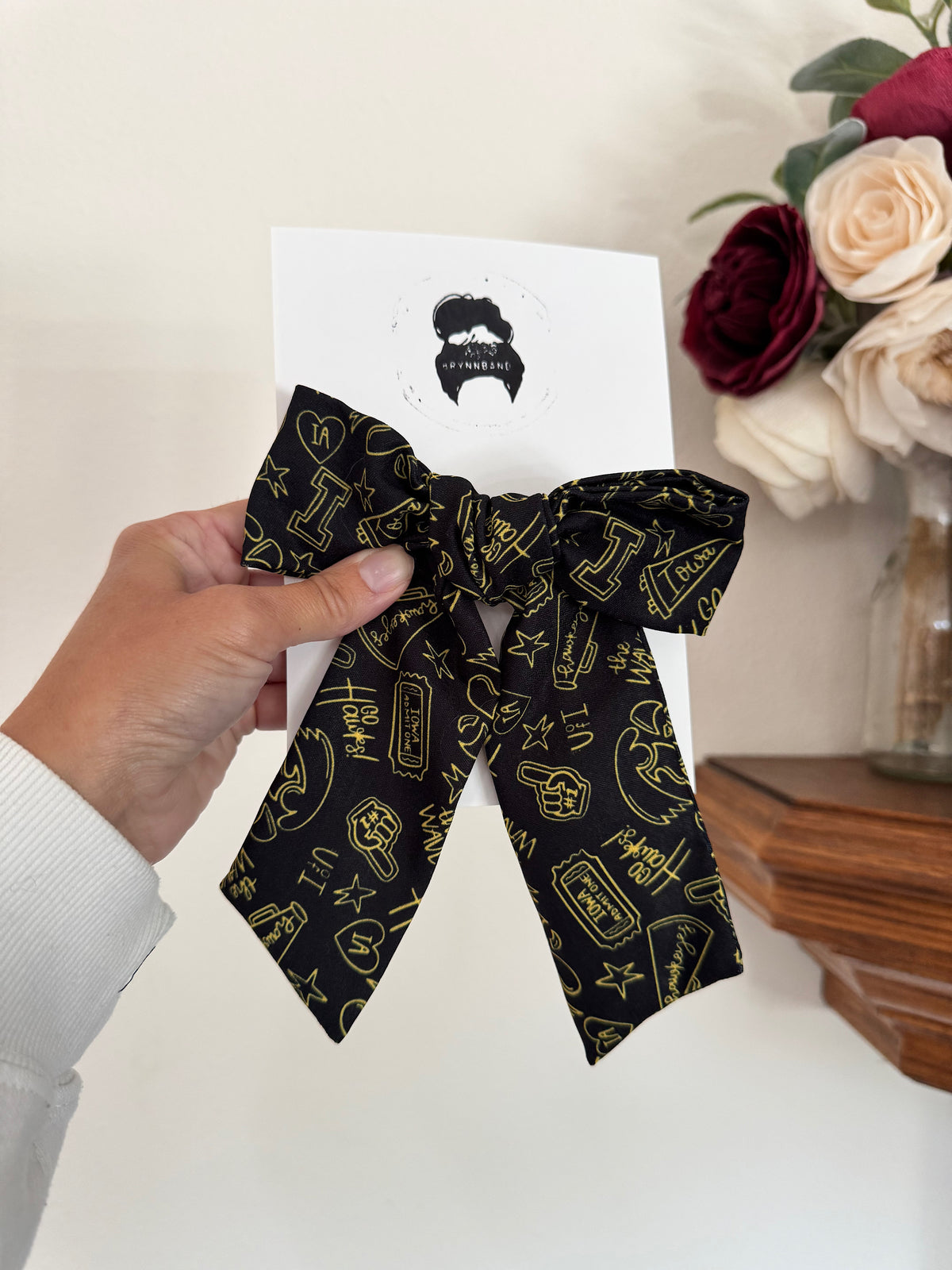 Black Yellow Floppy Bow