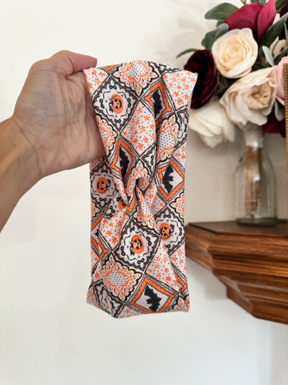 Halloween Patchwork Wide Turban