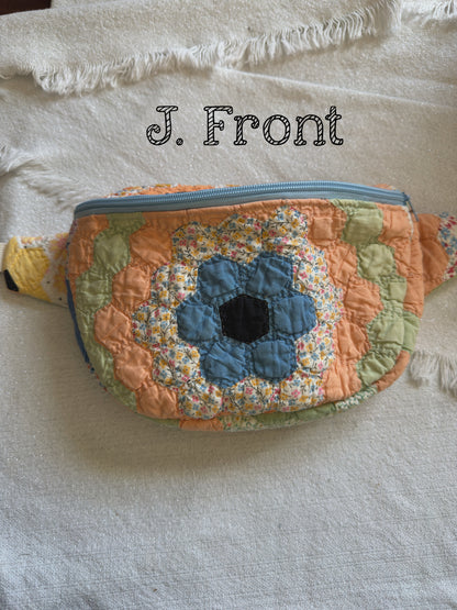 Handmade Vintage Repurposed Quilt Bum Bag