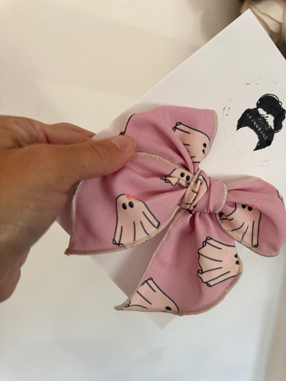 Pink Ghosts Fable Bow