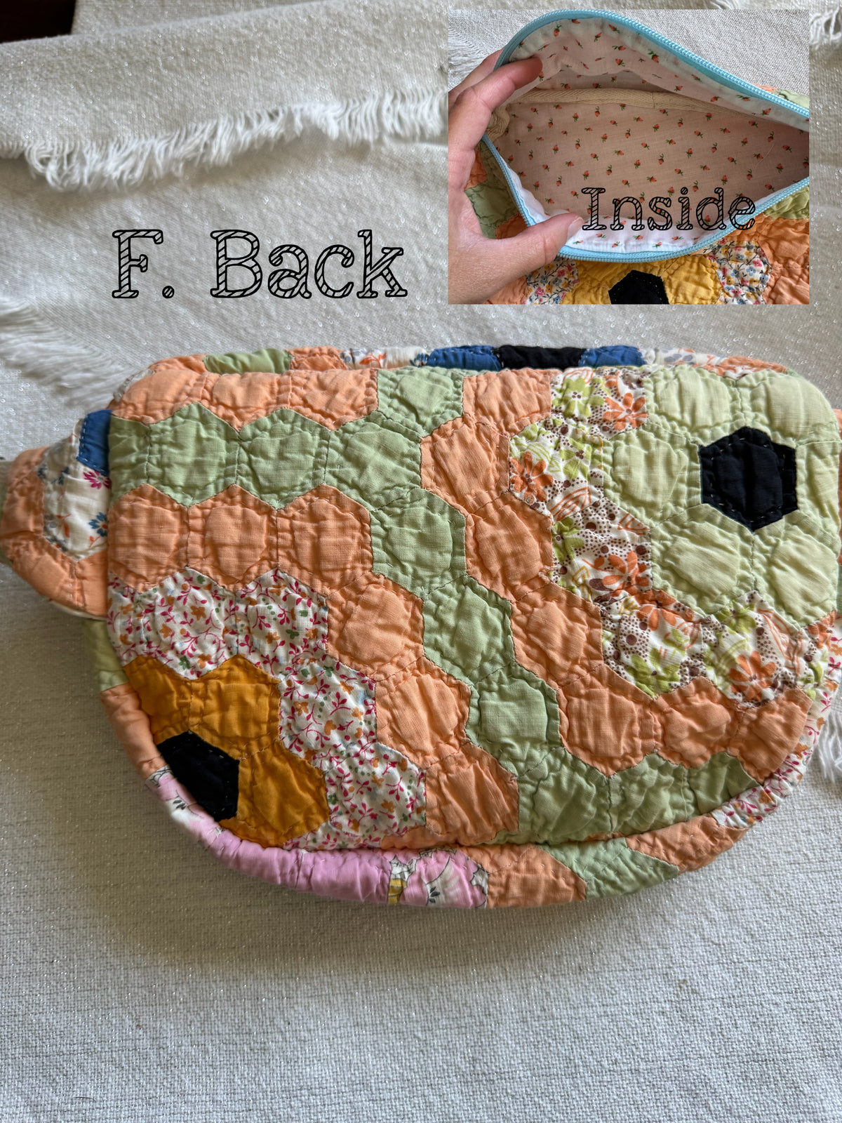Handmade Vintage Repurposed Quilt Bum Bag
