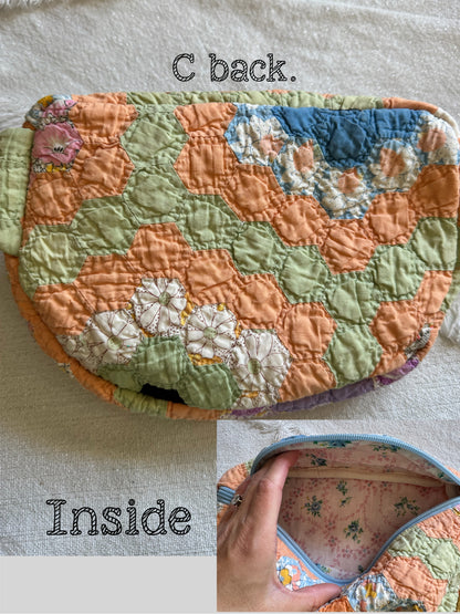 Handmade Vintage Repurposed Quilt Bum Bag