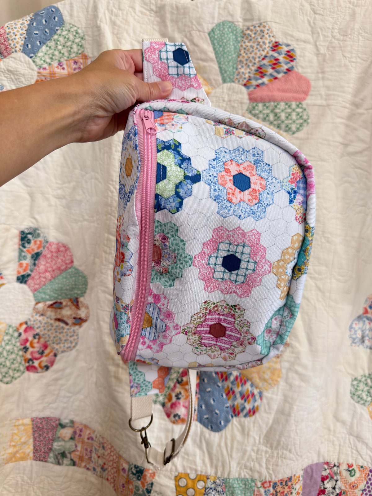 Handmade FAUX Quilt Bum Bag-Waterproof Canvas