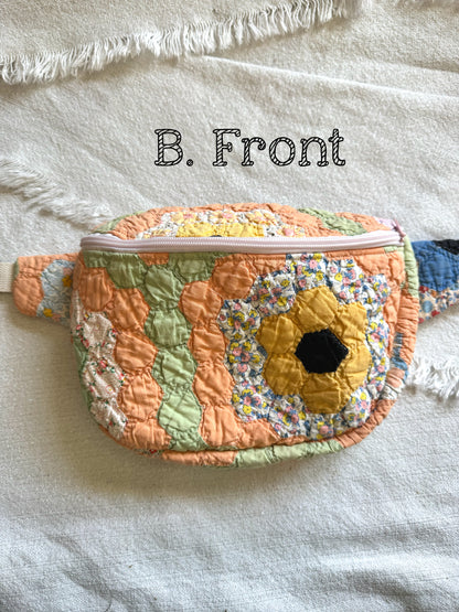 Handmade Vintage Repurposed Quilt Bum Bag