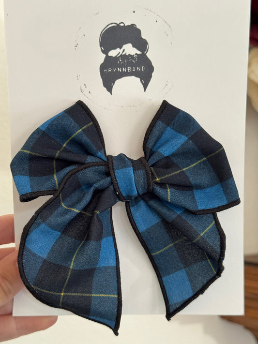 Blue Plaid Fable Bow