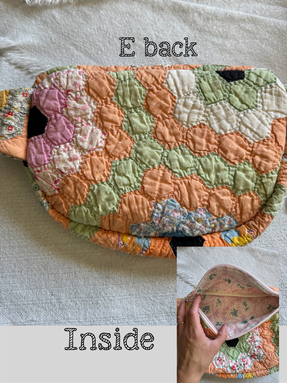 Handmade Vintage Repurposed Quilt Bum Bag
