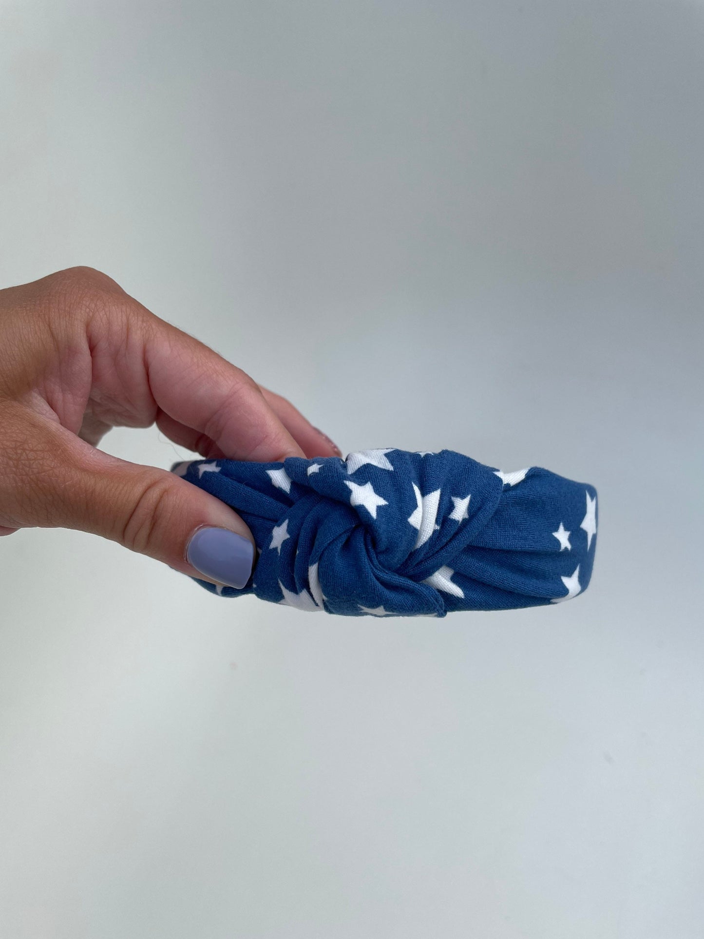 Navy Stars Top Knot Headband, Brynnbands, Hard Headband, Knotted Headband, Top Knot