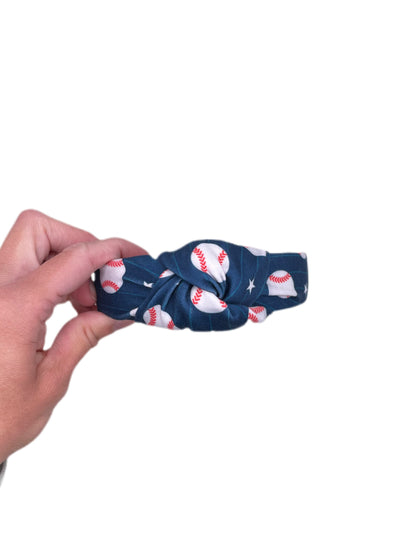 Baseball Top Knot Headband, One Size Fits All