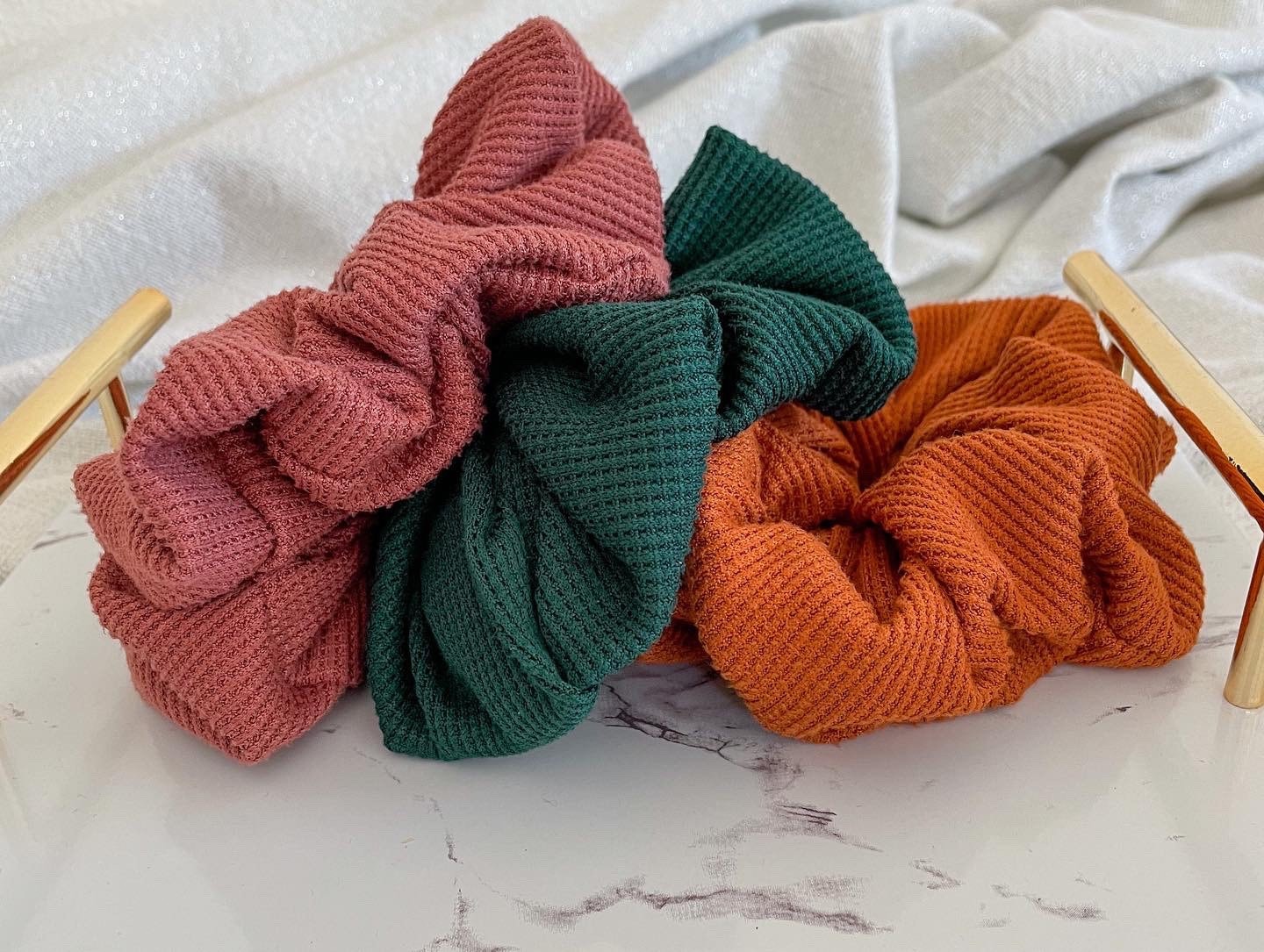 Handmade Thermal Waffle Knit Scrunchie, Brynnbands