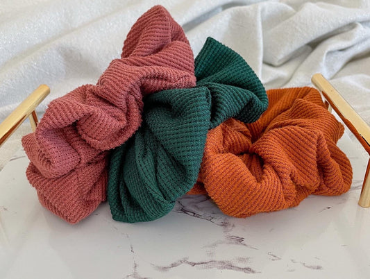 Handmade Thermal Waffle Knit Scrunchie, Brynnbands