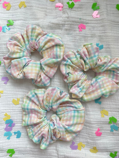 Pastel Gingham Waffle Knit Scrunchie, Soft Scrunchie, Easter Basket, Easter Scrunchie, Brynnbands, Scrunchy, Solid Scrunchie