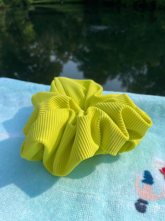 Neon Lime Swimsuit Scrunchie: Oversized Pool Hair Tie