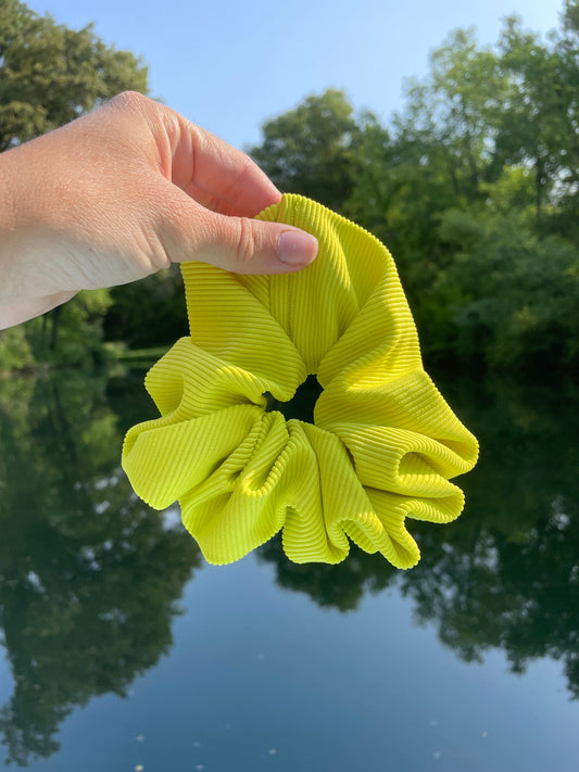 Neon Lime Swimsuit Scrunchie: Oversized Pool Hair Tie