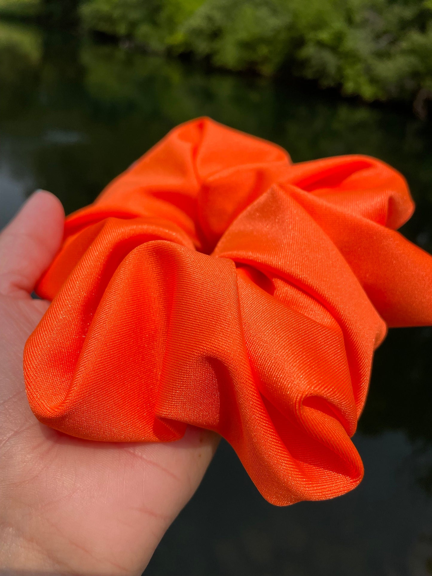 Neon Orange SWIM Scrunchie, Oversized Scrunchie, Jumbo Scrunchie, Brynnbands,, 90s Scrunchie, Pool Scrunchie
