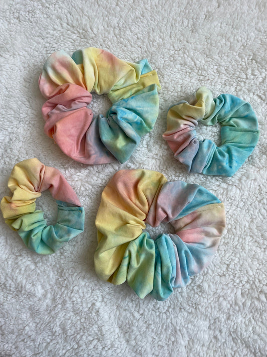 Pastel Tie Dye Oversized Scrunchie - 90s Style Hair Accessory