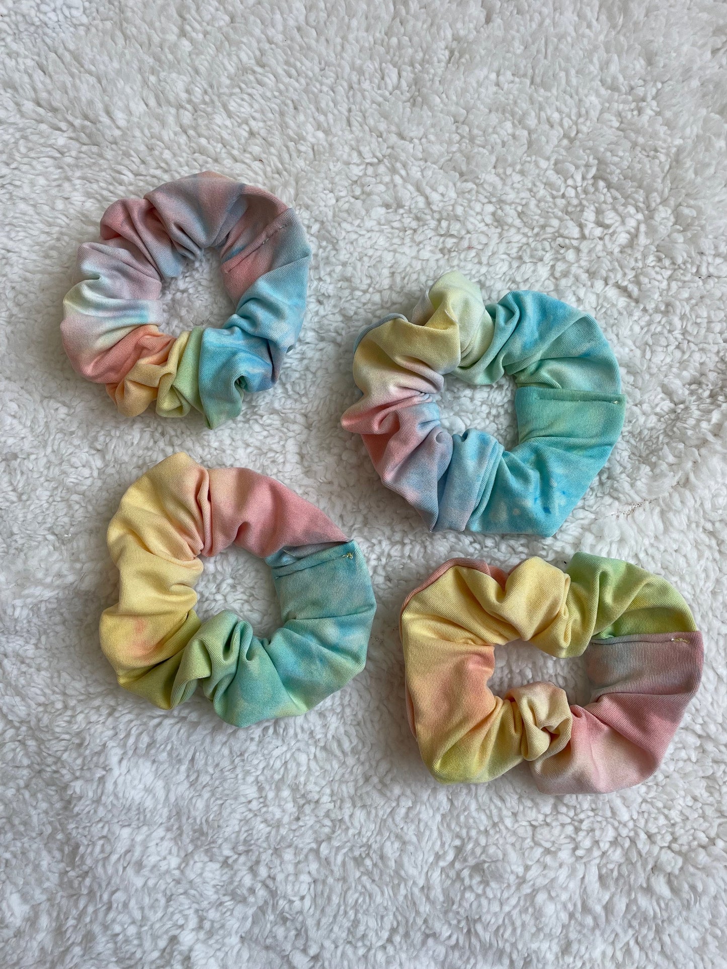 Pastel Tie Dye Oversized Scrunchie - 90s Style Hair Accessory