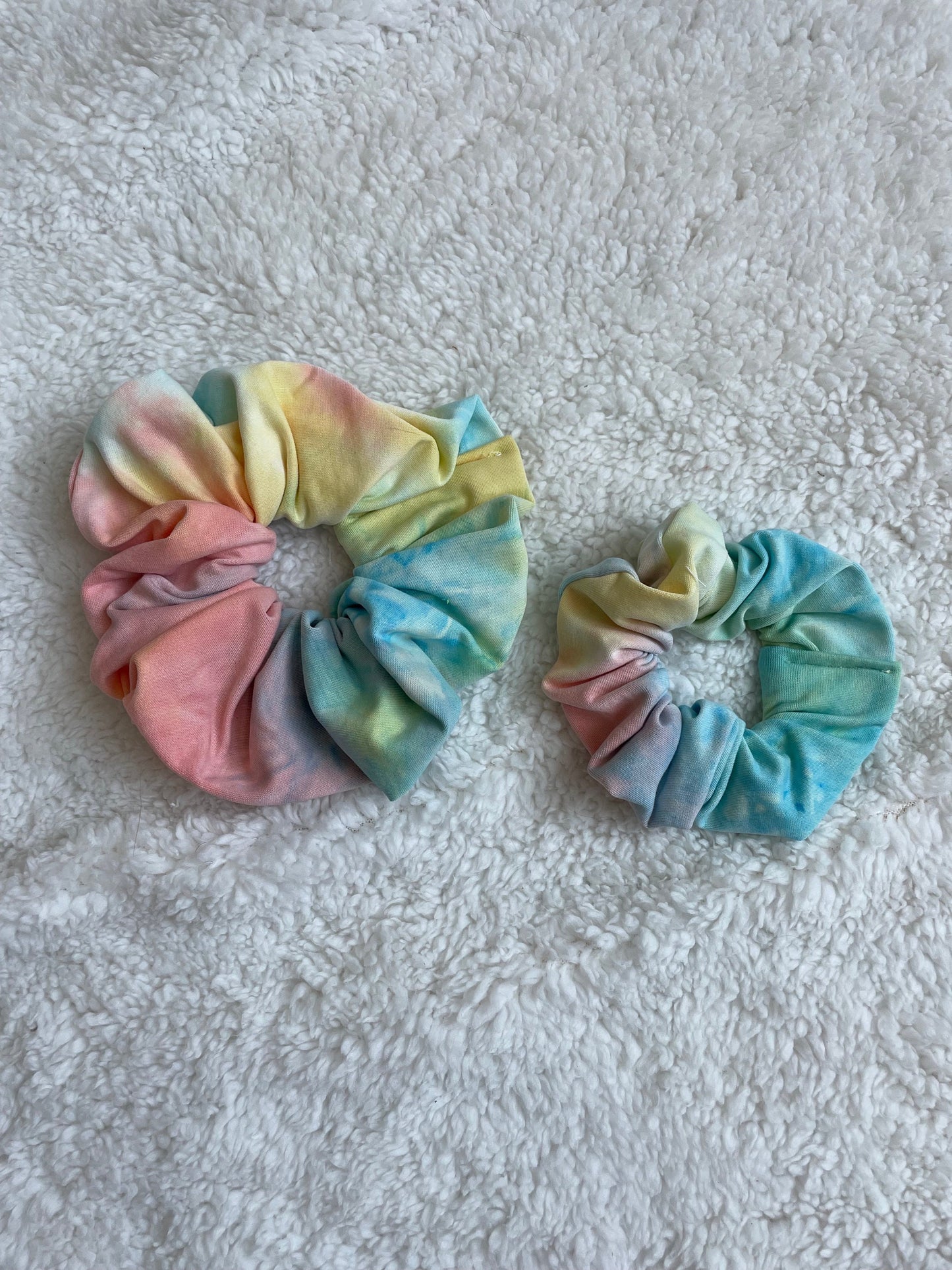 Pastel Tie Dye Oversized Scrunchie - 90s Style Hair Accessory