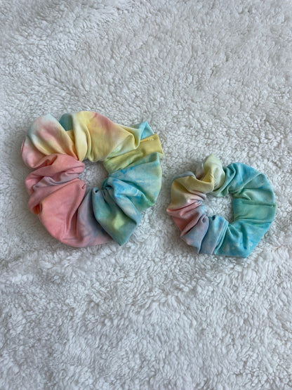Pastel Tie Dye Oversized Scrunchie - 90s Style Hair Accessory