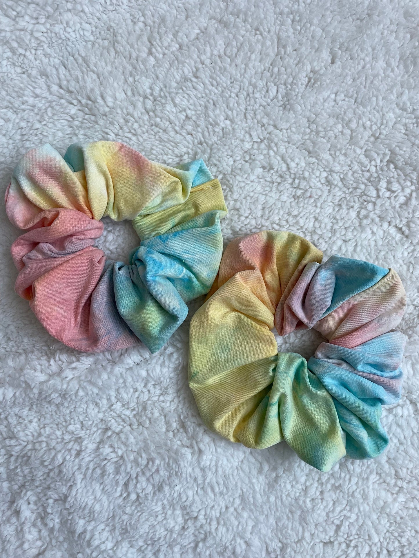Pastel Tie Dye Oversized Scrunchie - 90s Style Hair Accessory