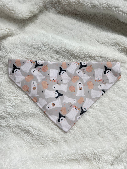 Ghosts Dog Bandana, Over the Collar Holiday Dog Bandanas, Fall Bandanas,  Brynnbands, Dog Bandannas