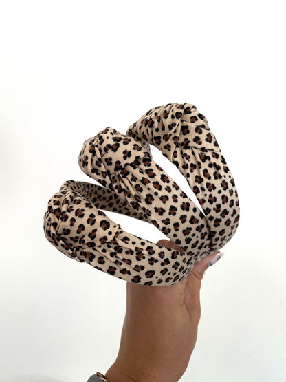 Cheetah top Knot, Animal Print Headband,Fall Headband, Brynnbands, Hard Headband, Knotted Headband, Fall Hair