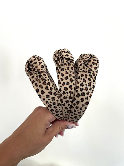 Cheetah top Knot, Animal Print Headband,Fall Headband, Brynnbands, Hard Headband, Knotted Headband, Fall Hair