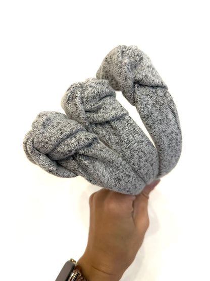 Grey Sweater Top Knot