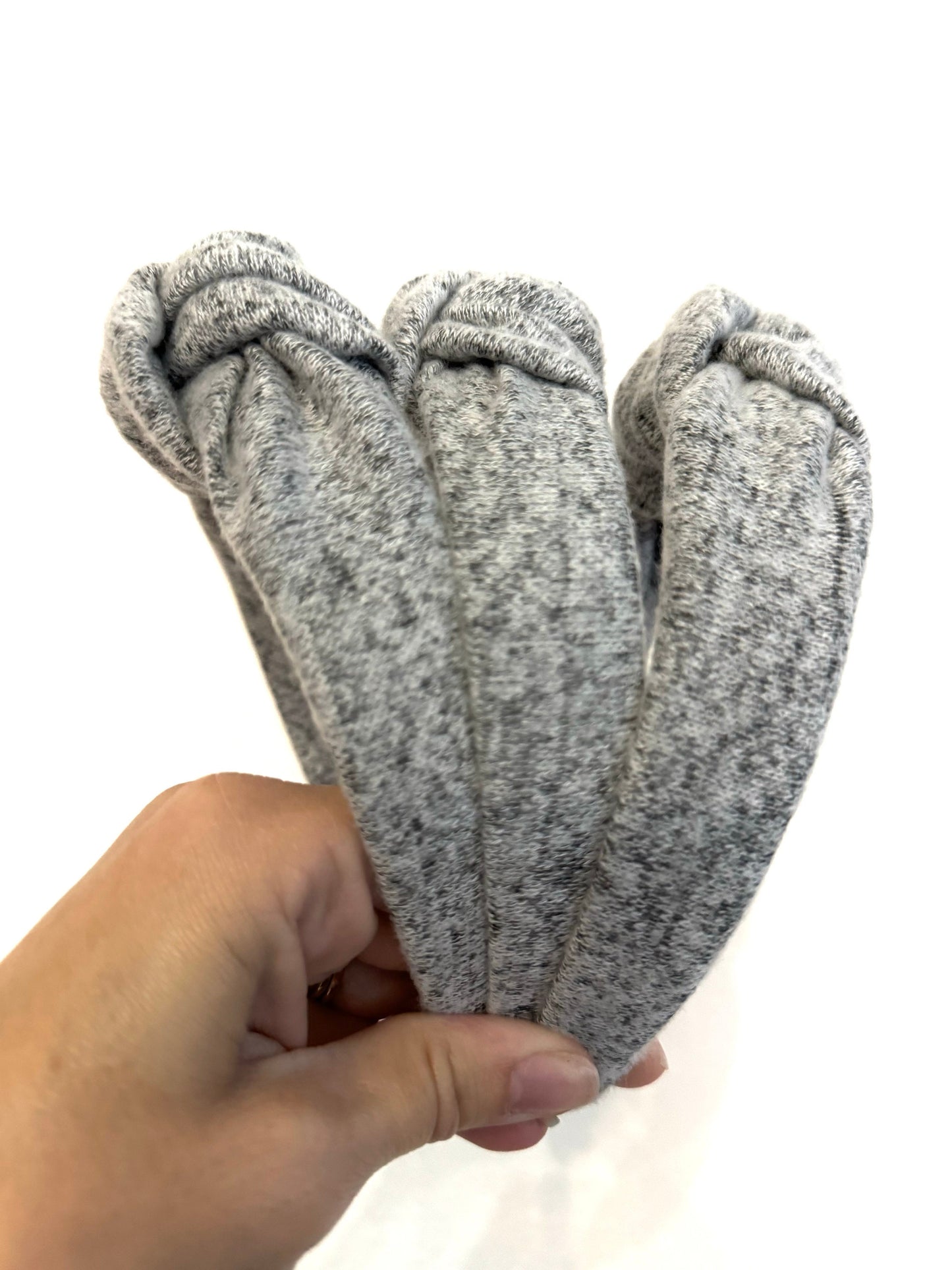 Grey Sweater Top Knot