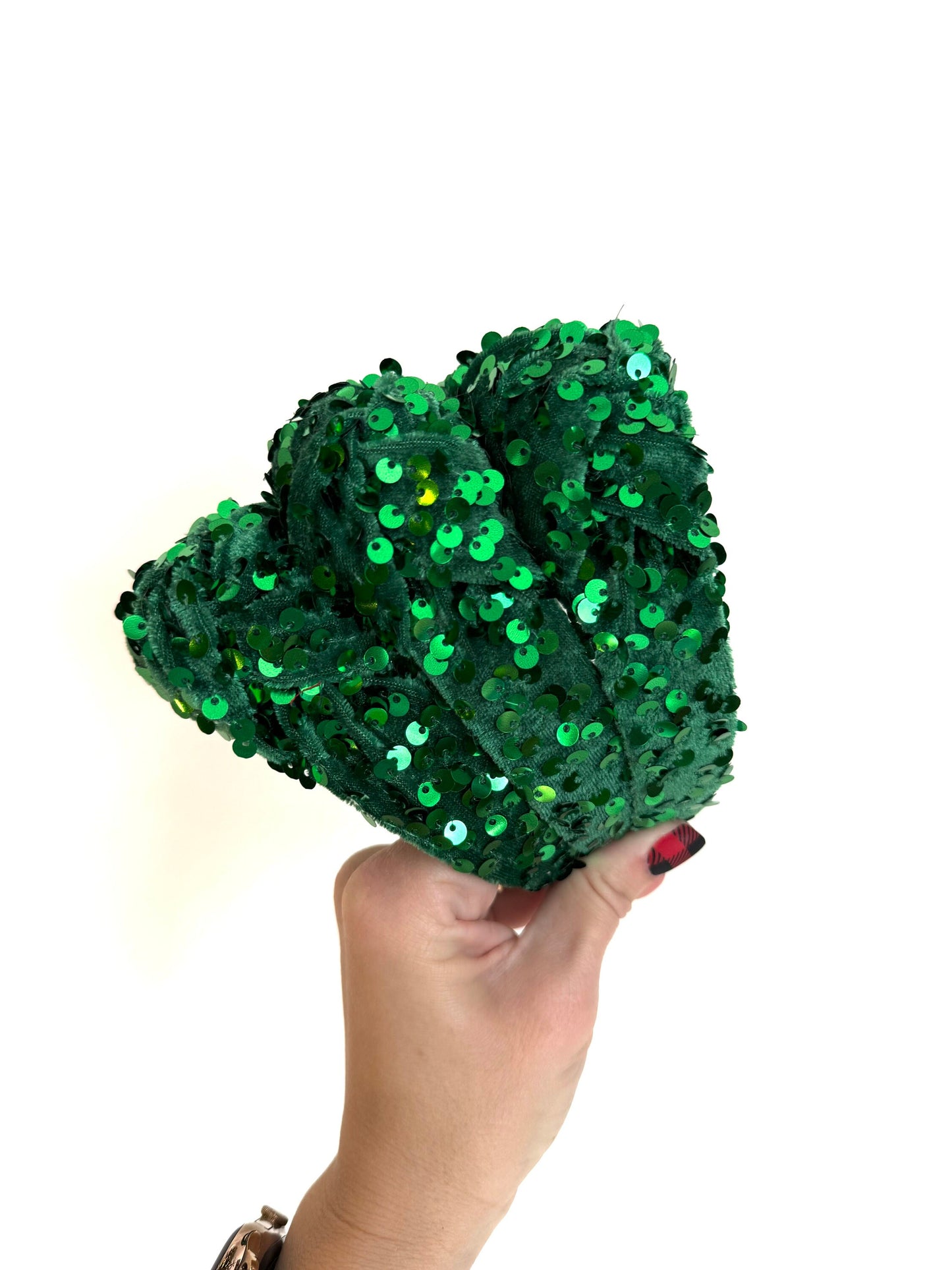 Green Sequin Top Knot