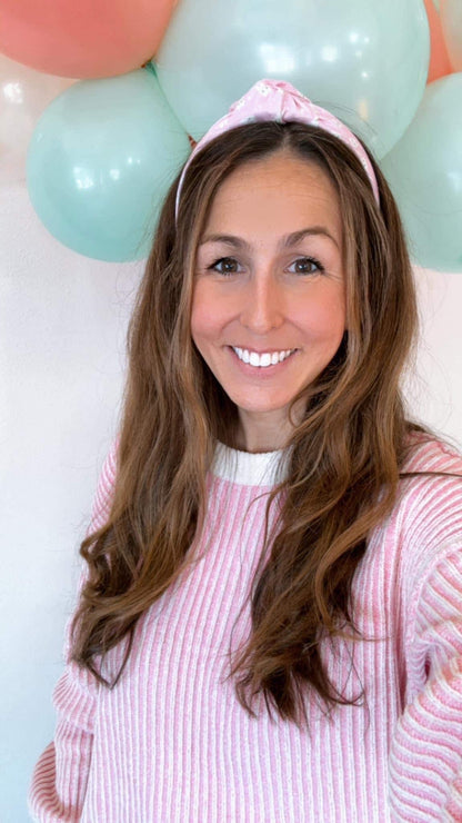 Tooth Print Knotted Headband - Brynnbands Handmade Top Knot