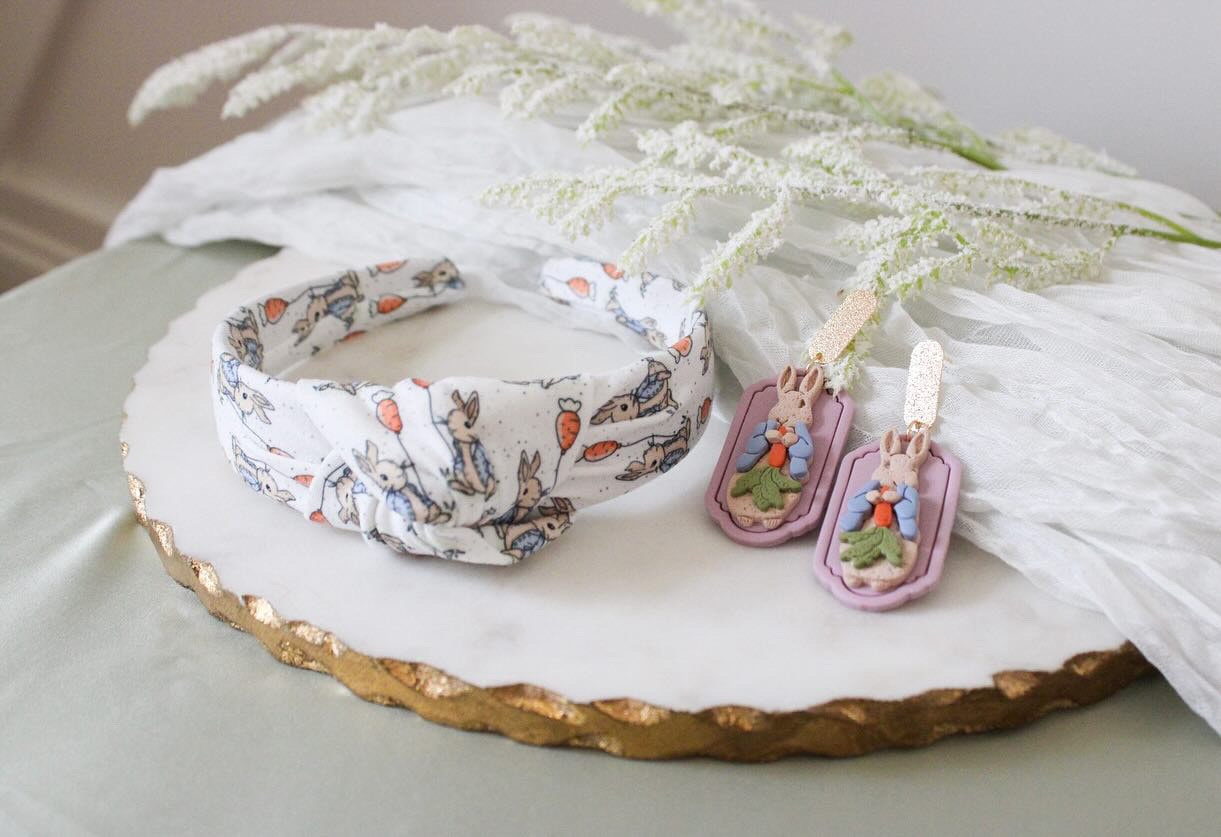 Peter Rabbit  Headband, Hard Headband, Easter Headband, Bunny Headband, Brynnbands