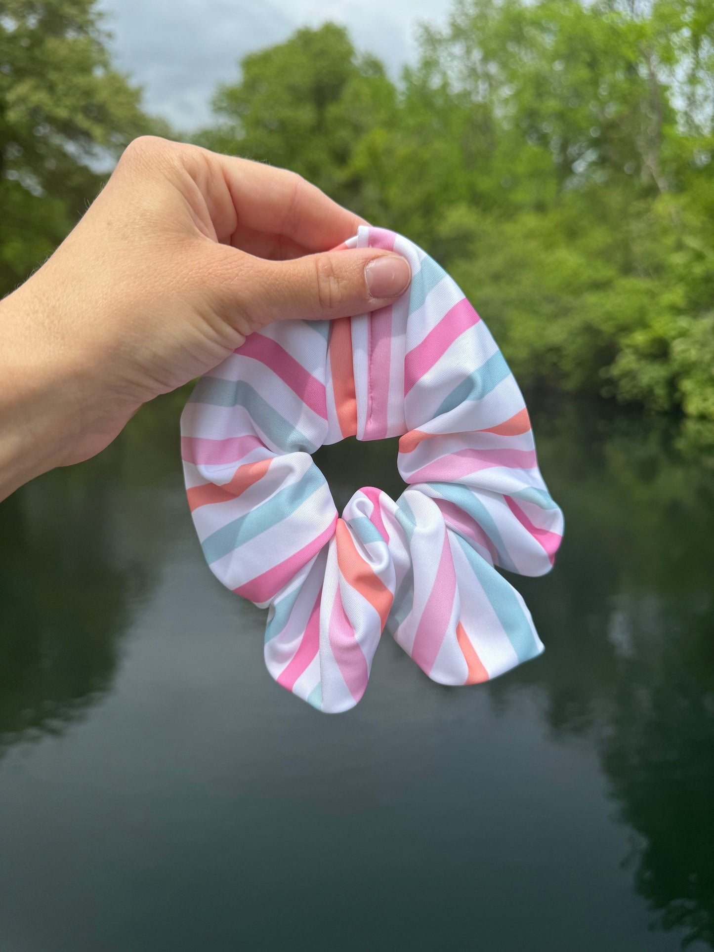 Pastel Stripes SWIM pool Scrunchie