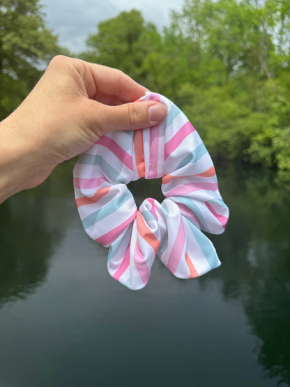 Pastel Stripes SWIM pool Scrunchie