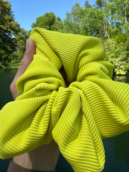 Neon Lime Swimsuit Scrunchie: Oversized Pool Hair Tie