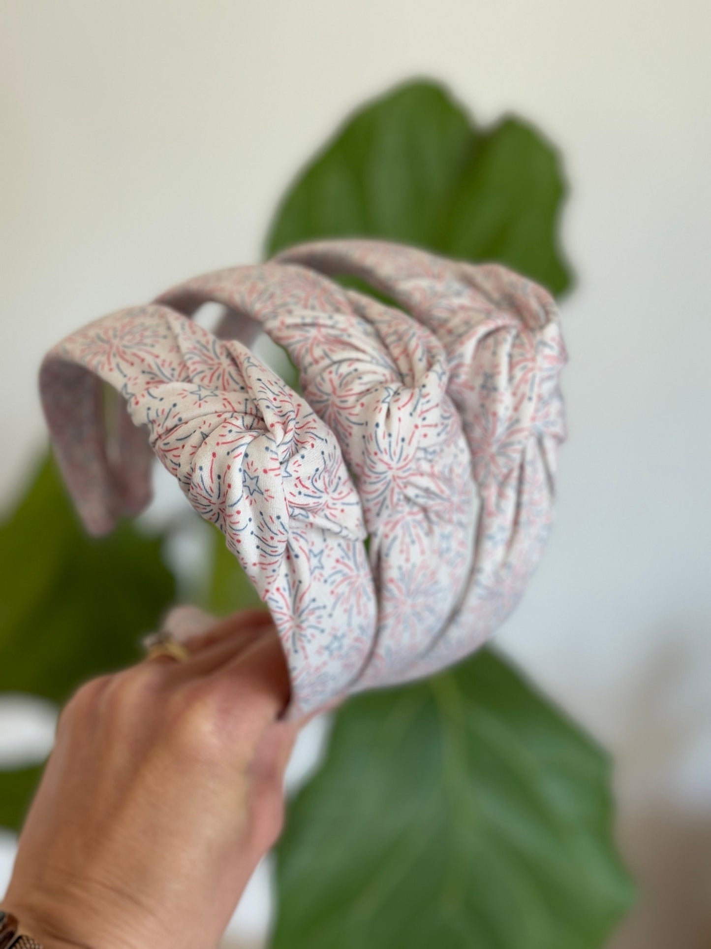 Fireworks Top Knot, Americana Headband, 4th of July Headband, Brynnbands, Hard Headband, Knotted Headband, Stars, Headband