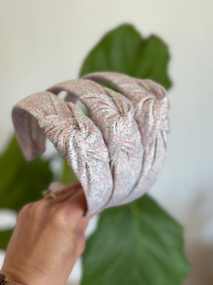 Fireworks Top Knot, Americana Headband, 4th of July Headband, Brynnbands, Hard Headband, Knotted Headband, Stars, Headband