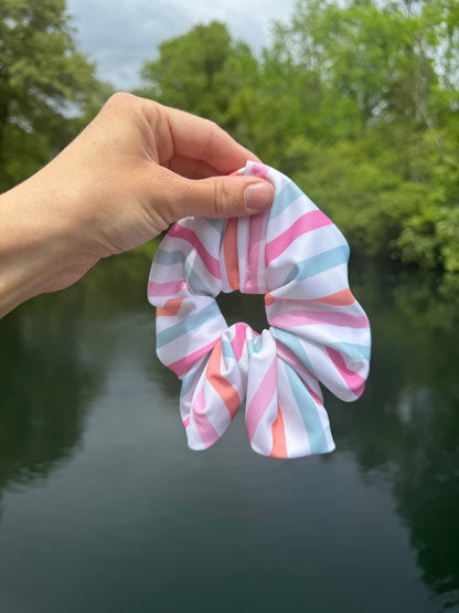 Pastel Stripes SWIM pool Scrunchie