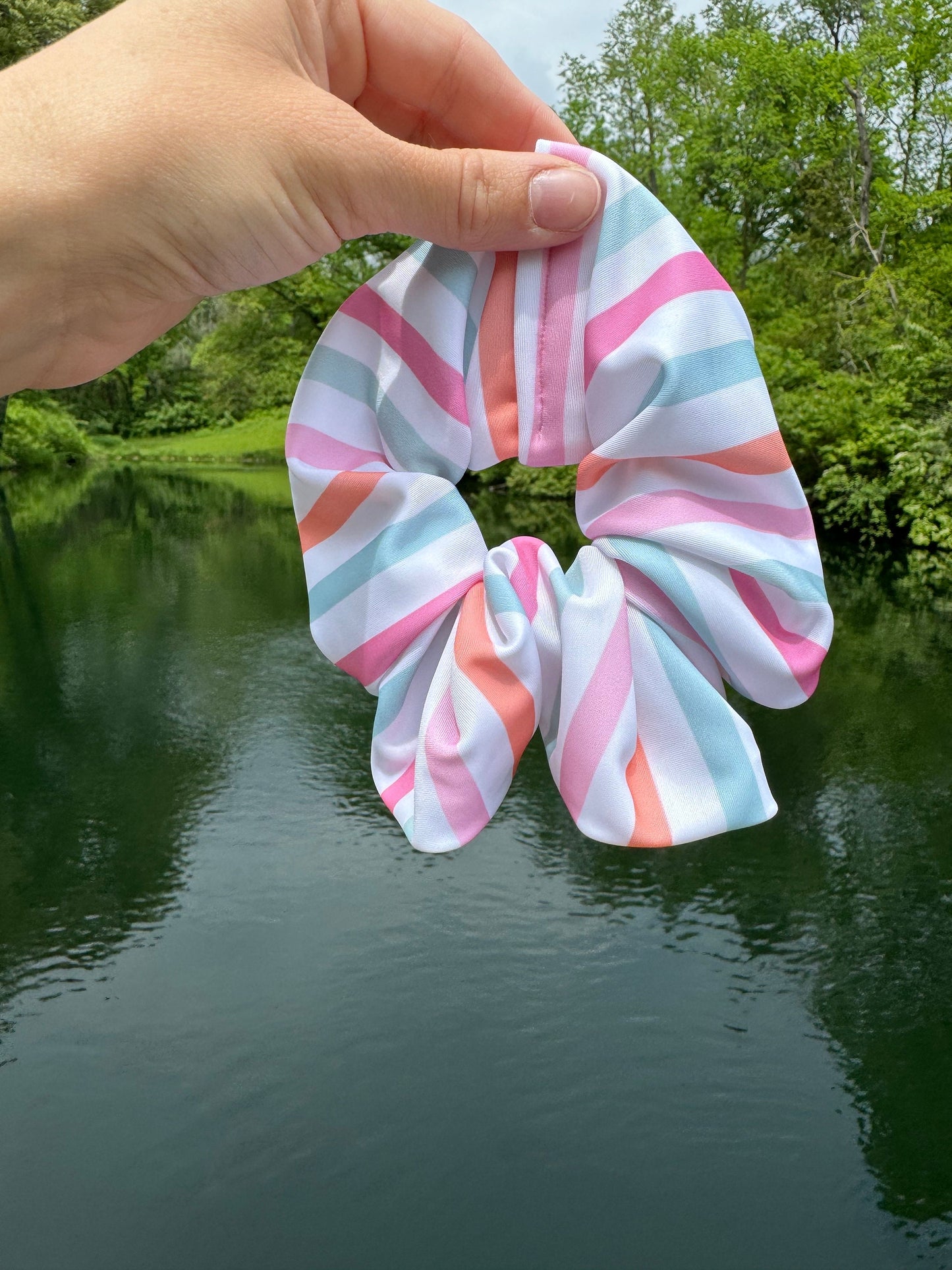 Pastel Stripes SWIM pool Scrunchie