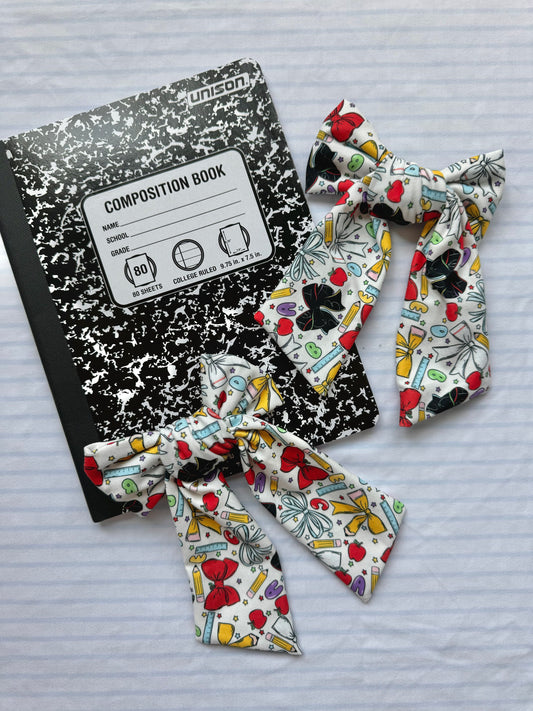 Back to School Bow Barrette: Handmade Hair Clip