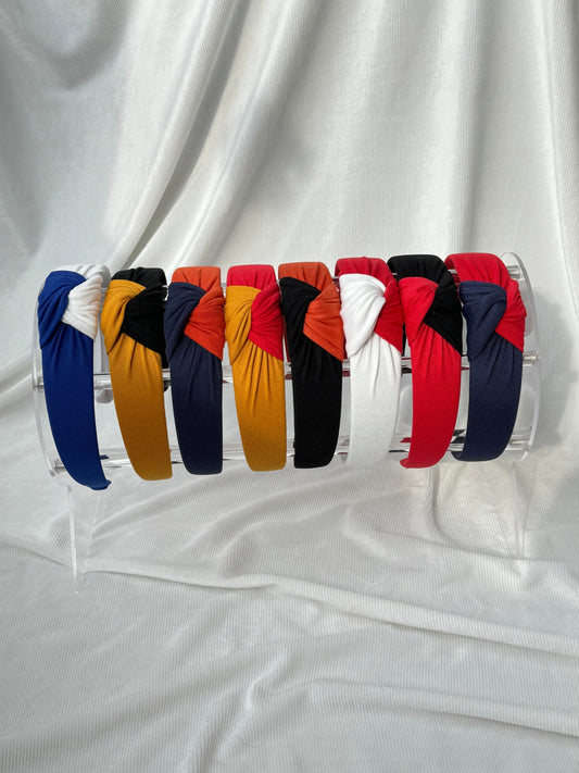 Custom School Spirit Top Knot Headband, Double Sided Colors