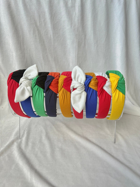 Custom School Spirit Top Knot Headband, Double Sided Colors