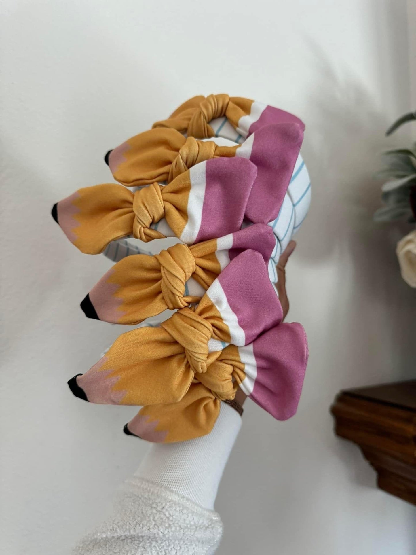 Pencil Headband, Bow Hard Headband: Teacher Appreciation Gift