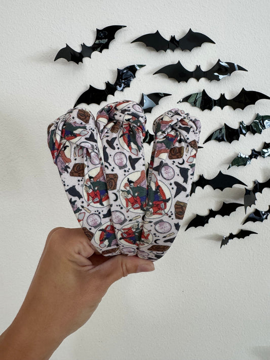 Witches Headband, Halloween Top Knot Spooky Headband