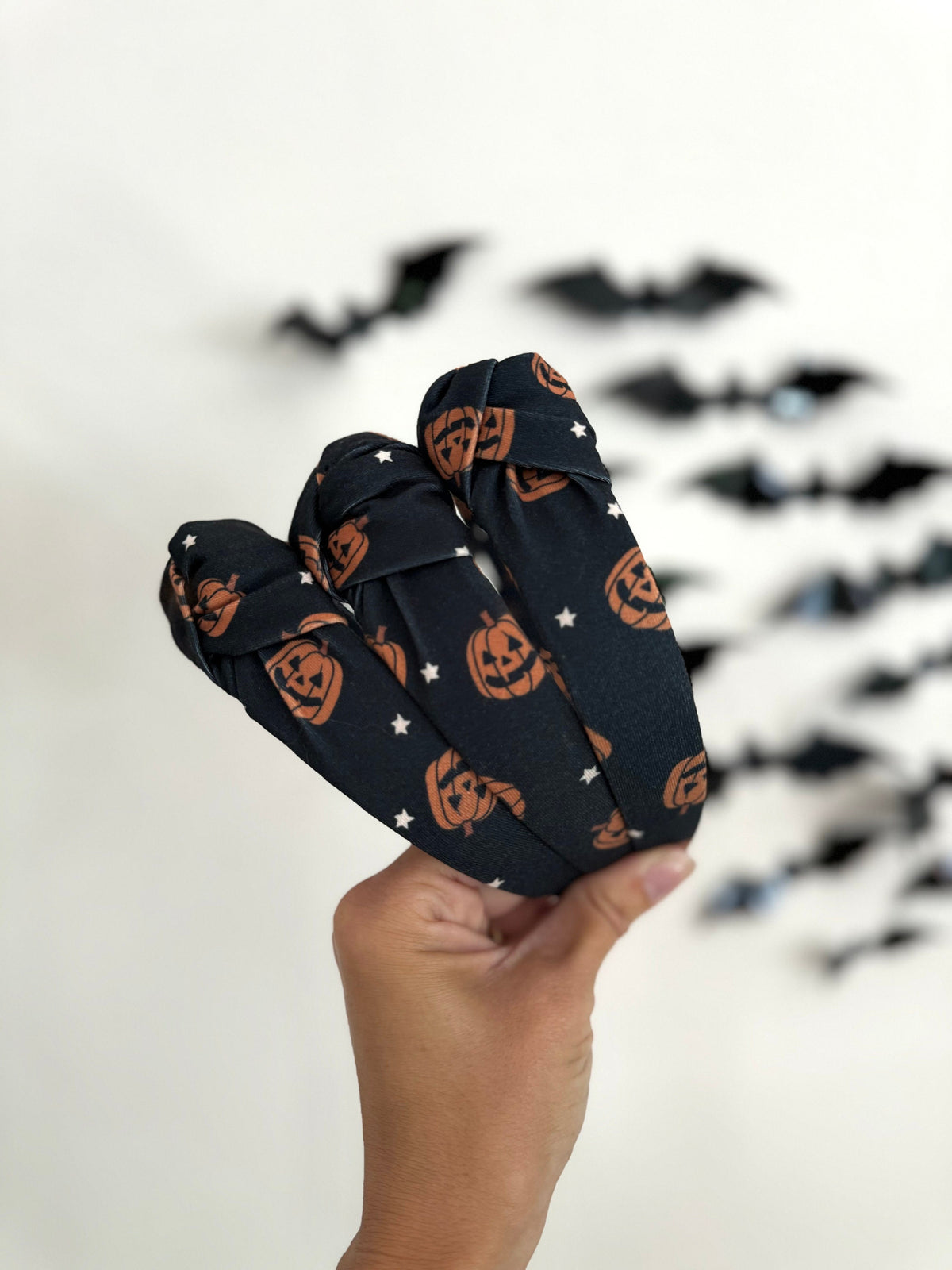 Jack O Lantern Top Knot Headband,