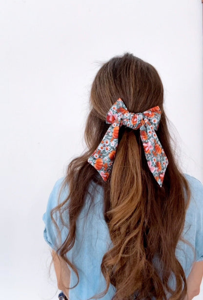 Coquette Pumpkins, Bow Hair Clip, Barrette Hair Clip, Soft Hair Clip, Back to School Clip, Barrette, Brynnbands