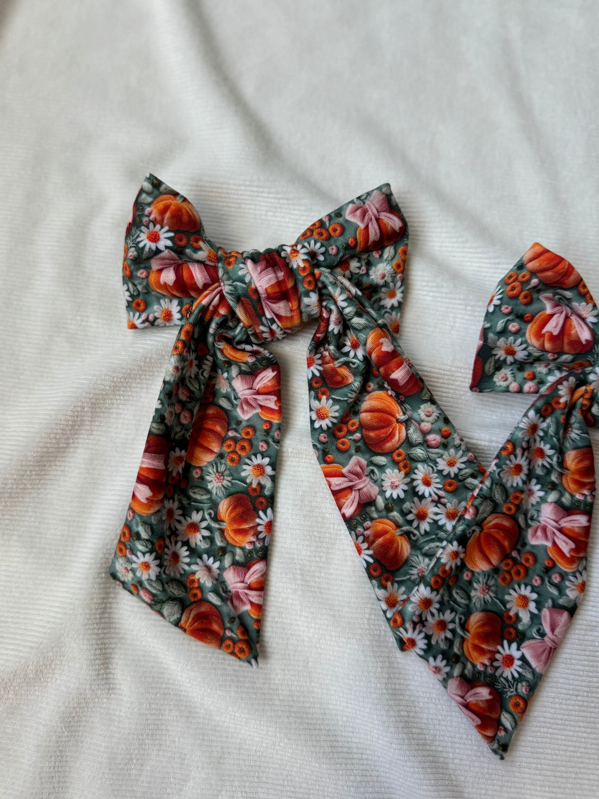Coquette Pumpkins, Bow Hair Clip, Barrette Hair Clip, Soft Hair Clip, Back to School Clip, Barrette, Brynnbands