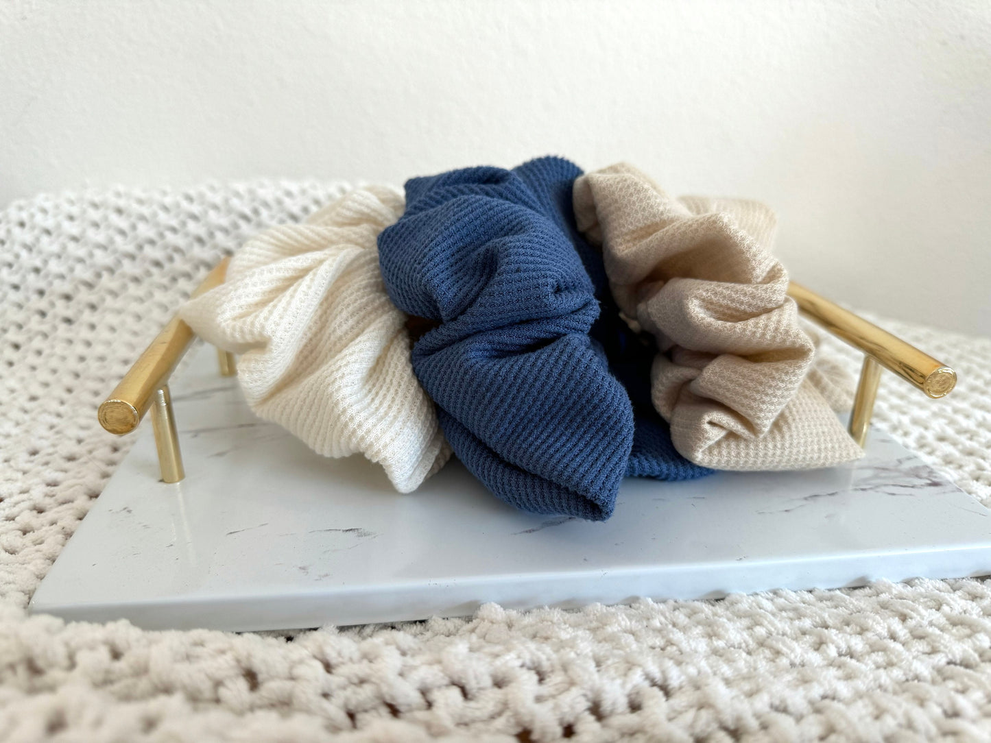 Handmade Thermal Waffle Knit Scrunchie, Brynnbands