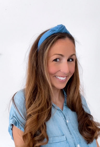 Blue Thermal Top Knot