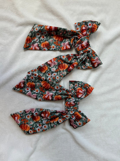 Coquette Pumpkins, Bow Hair Clip, Barrette Hair Clip, Soft Hair Clip, Back to School Clip, Barrette, Brynnbands
