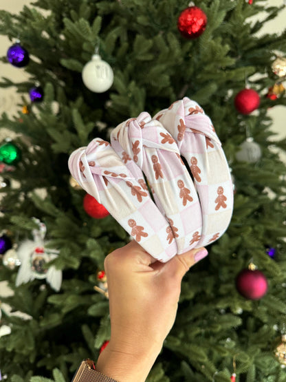 Gingerbread Men Top Knot Headband